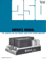 McIntosh MC-250 - Owners manual